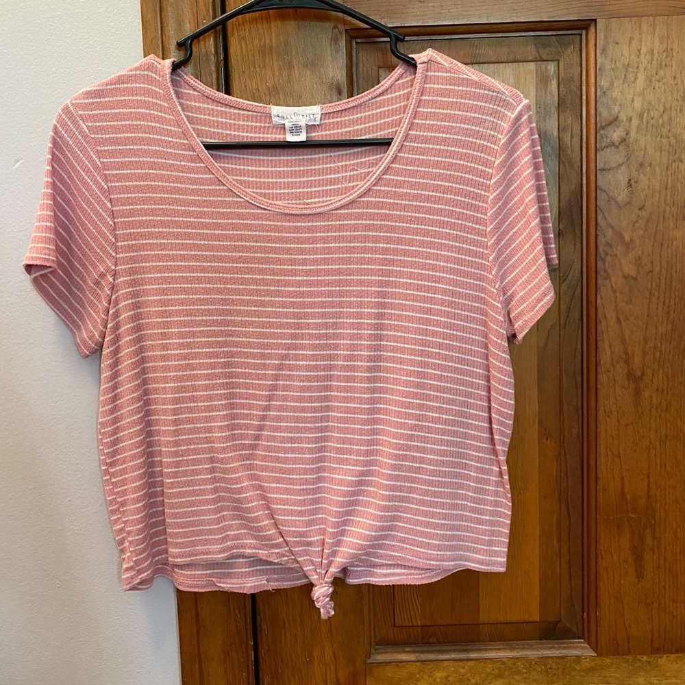 Garage Pink/ White striped crop top